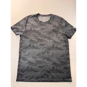 Tapout Mens Large Grey Camo Honeycomb Performance T-Shirt MMA Gym Training Logo